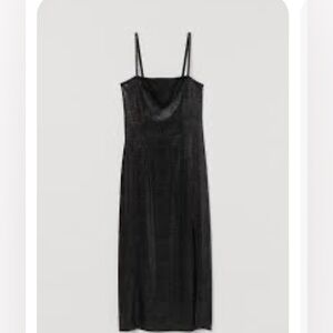 Long black square neck dress